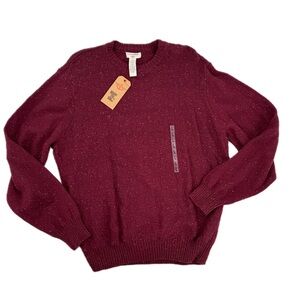 Dockers Textured Checkerboard Pattern Burgundy Sweater, Men's Size Large, NWT